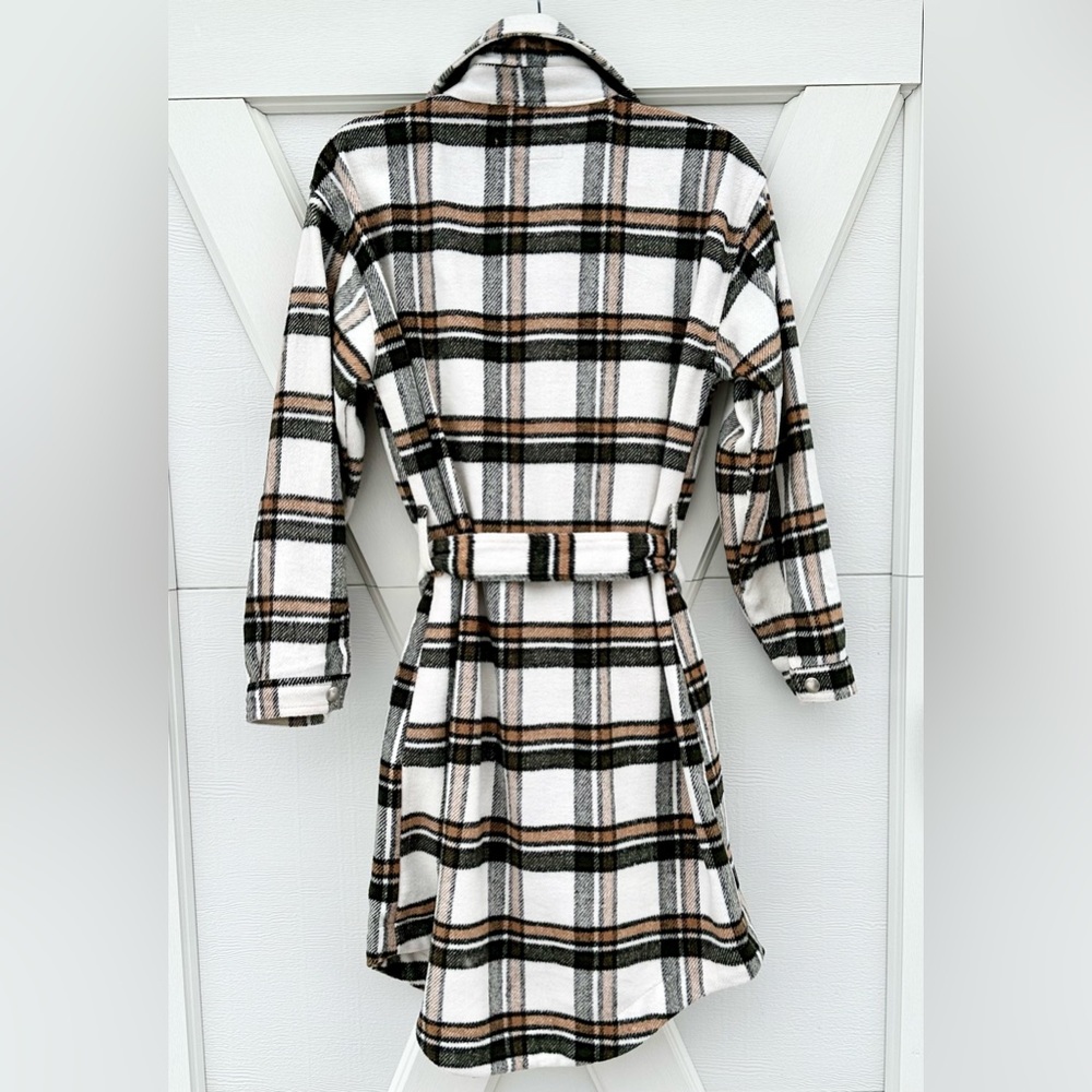 Blank NYC Cream Plaid Long Shacket - Picture 3 of 5